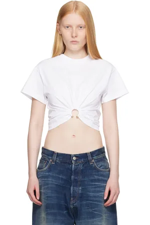 Paco rabanne T-shirt blanc à ferrure de style perçage