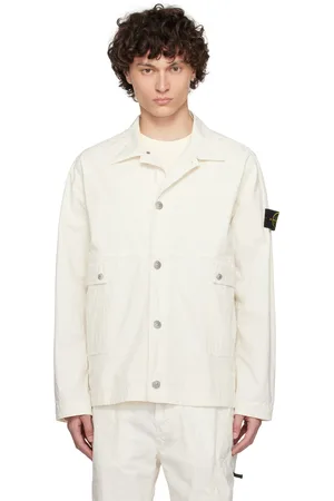 Stone Island Blouson Mil-Spec TC blanc cassé en tissu antidéchirures extensible