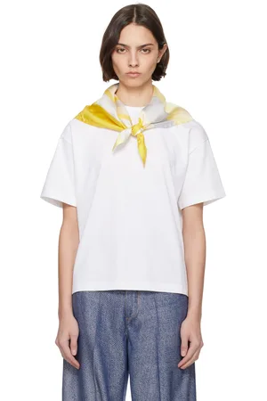 Bottega Veneta T-shirt blanc en coton pima à foulard