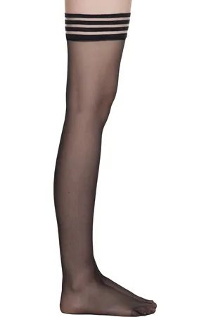 Swedish Stockings Chaussettes Mira noires à bandes antidérapantes