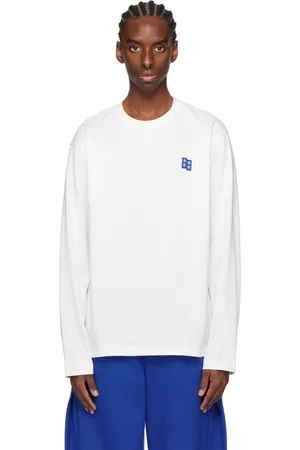 Ader Error T-shirt à manches longues blanc à écusson - Significant