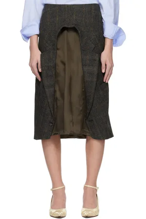 Hodakova Jupe midi à assemblage de style veston inversé