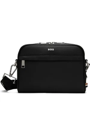 HUGO BOSS Sac noir en cuir saffiano