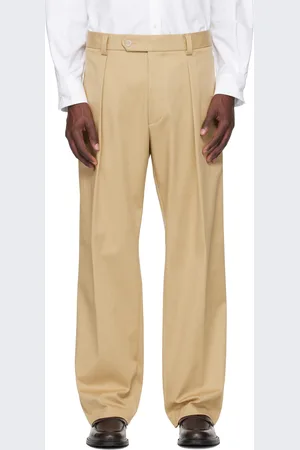 HUGO BOSS Pantalon beige en sergé extensible de coton édition BECKHAM