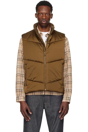 HUGO BOSS Veste hydrofuge rembourrée brune en satin