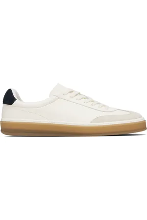 HUGO BOSS Baskets basses blanc et bleu marine en suède édition Beckham