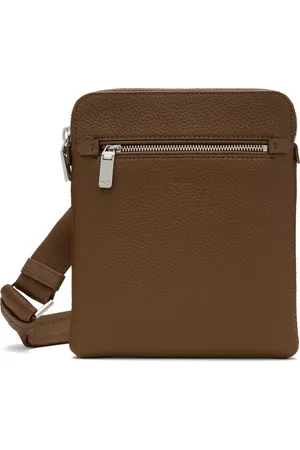 HUGO BOSS Sac enveloppe brun à logo gaufré