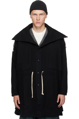 JAN JAN VAN ESSCHE Blouson noir en melton de laine feutrée - O-Project