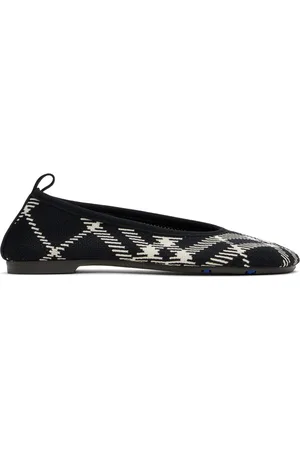 Burberry Ballerines Baby noires en tricot à carreaux