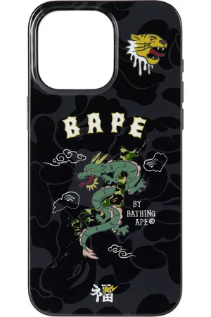 BAPE Étui pour iPhone 15 Pro Max noir à logos et images rétro