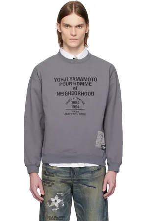 YOHJI YAMAMOTO Pull molletonné à manches longues gris édition NEIGHBORHOOD