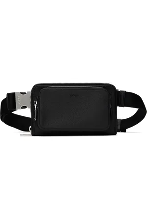 HUGO BOSS Sac portefeuille noir en cuir grainé