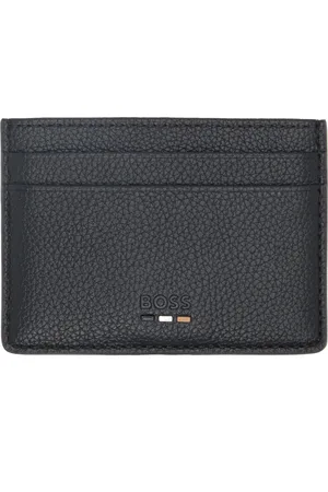 HUGO BOSS Porte-carte noir en cuir synthétique grainé