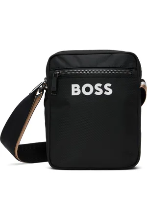 HUGO BOSS Sac à bandoulière noir à logo contrastant