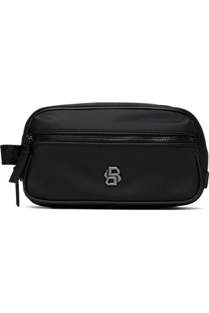 HUGO BOSS Trousse de toilette noire à monogramme double B