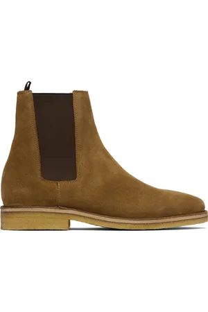 HUGO BOSS Bottes chelsea beiges en suède édition Beckham