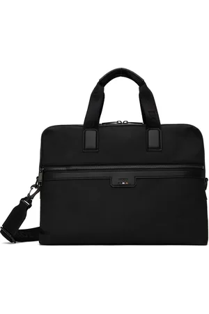 HUGO BOSS Porte-document noir à logo gaufré