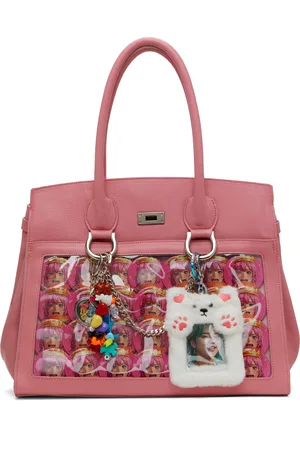 DOUBLET Sac rose en cuir italien