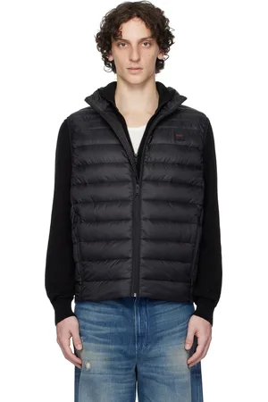 HUGO BOSS Veste hydrofuge pliable noire en taffetas matelassé