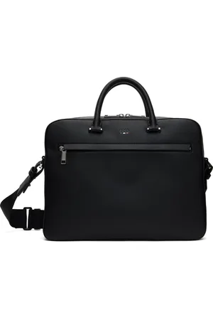 HUGO BOSS Porte-document noir en cuir synthétique grainé