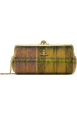 Vivienne Westwood Sac à main kaki à monture de bourse et à chaine