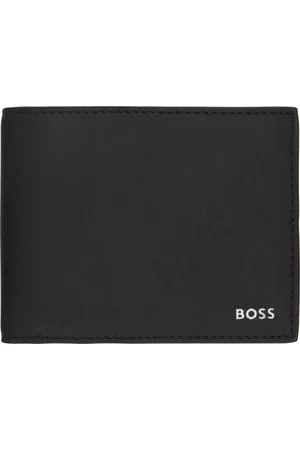 HUGO BOSS Portefeuille noir à logo métallisé