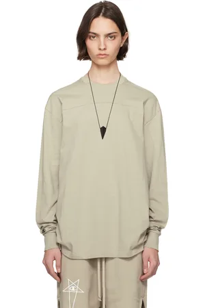 Rick Owens T-shirt blanc cassé à coutures horizontales édition Champion