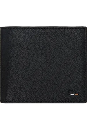 HUGO BOSS Portefeuille noir en cuir synthétique grainé