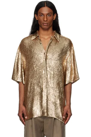 DRIES VAN NOTEN Chemise dorée à paillettes
