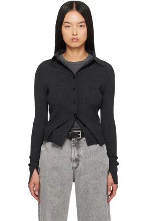 mfpen Cardigan gris en tricot à col classique