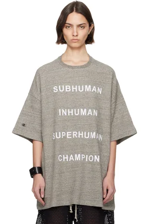 Rick Owens T-shirt Tommy gris édition Champion
