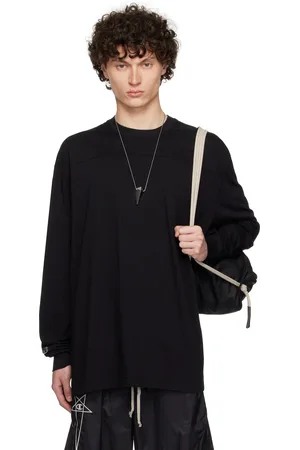 Rick Owens T-shirt noir à coutures horizontales édition Champion