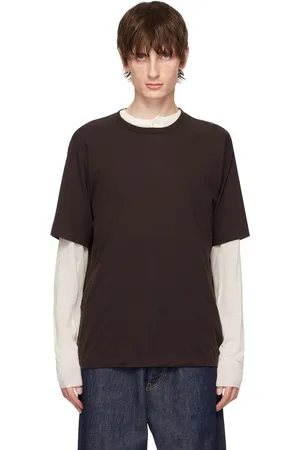 Auralee T-shirt brun en laine