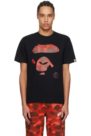 BAPE T-shirt noir à logo Ape Face à motif camouflage