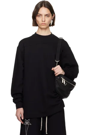 Rick Owens Pull molletonné noir à coutures horizontales édition Champion