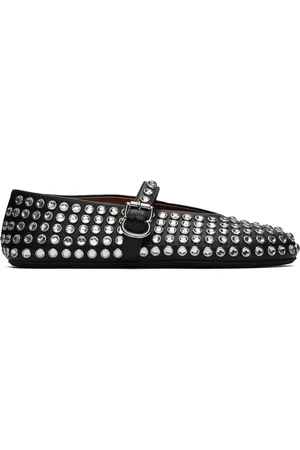Alaïa Ballerines noires en cuir d