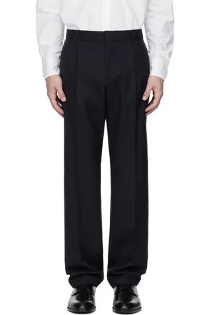 HUGO BOSS Pantalon décontracté bleu marine en laine vierge