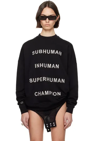 Rick Owens Pull molletonné surdimensionné noir édition Champion
