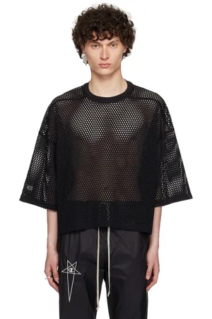 Rick Owens T-shirt écourté Tommy noir édition Champion