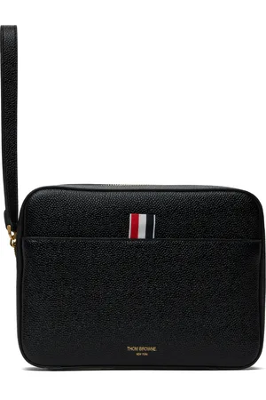 Thom Browne Pochette noire en cuir grainé