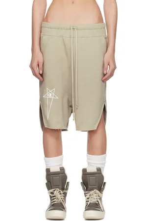 Rick Owens Short Pods blanc cassé à fentes biseautées édition Champion