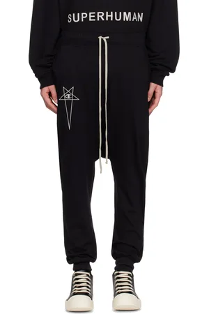 Rick Owens Pantalon de survêtement Prisoner noir à cordon coulissant édition Champion