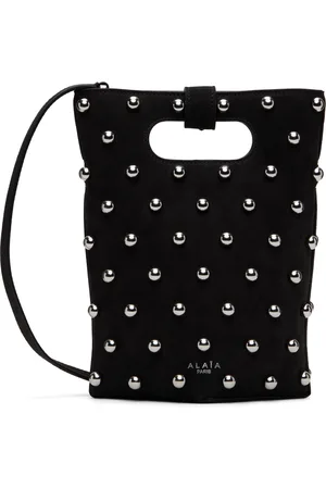 Alaïa Petit cabas noir en nubuck à clous