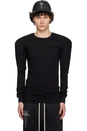 Rick Owens T-shirt noir à coutures horizontales édition Champion