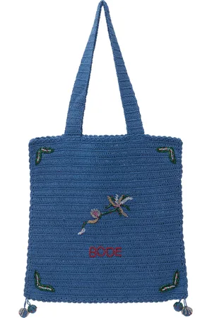 BODE Cabas bleu en crochet à images de laurier