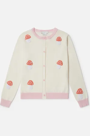 Stella McCartney Cardigan a col ras du cou en maille Champignon