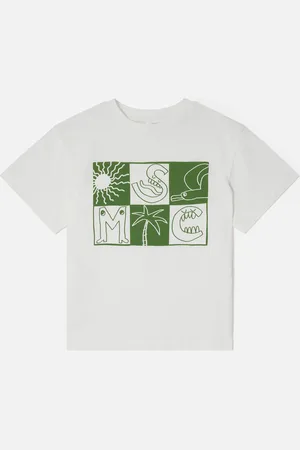 Stella McCartney T shirt a carreaux avec inscription marque