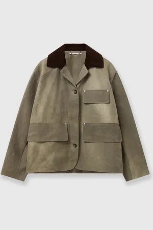 Stella McCartney Veste vieillie avec col en velours cotele, Femme