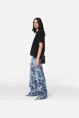 Stella McCartney T shirt en coton oversize avec logo circulaire, Femme