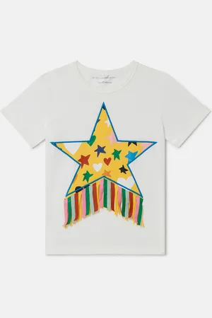 Stella McCartney T shirt graphique a franges avec etoile